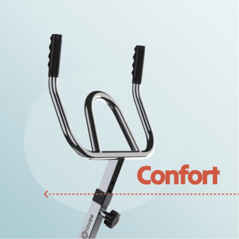 Guidon aquabike Lovee double position pour entraînement sport ou confort.